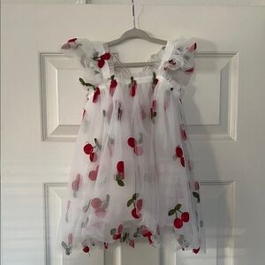 Cherry Print Tulle Dress